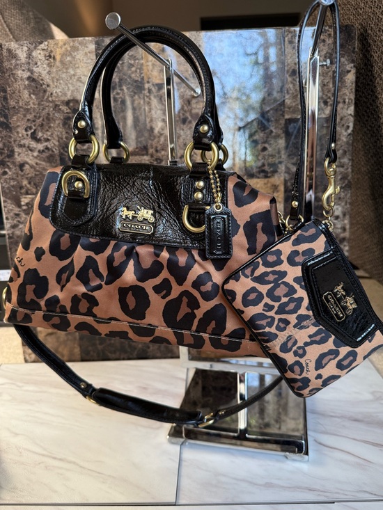 Coach Handbags - RARE & VINTAGE Coach Madison Sabrina Ocelot Satchel & Matching Wristlet